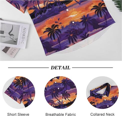 Okiretin Hawaiian Shirt for Men, Summer Beach Funky Casual Button Down Short Sleeve Shirts, Mens Tropical Floral Beach Shirts in Saudi Arabia