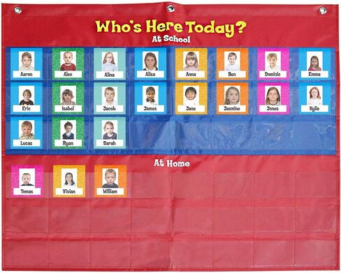 Attendance Pocket Chart with 72 Cards,Pocket Chart for Classroom… in Saudi Arabia