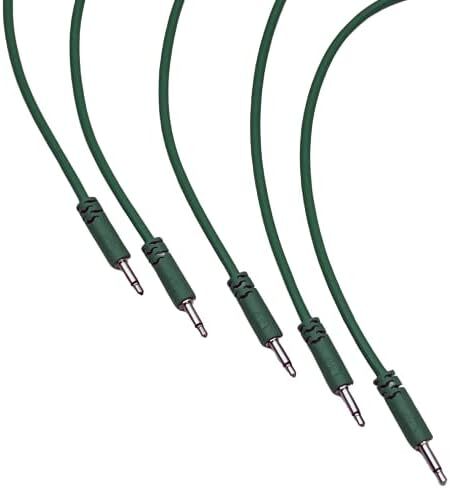 لوازم موسيقى الطلاب الجائعين، كابلات توصيل Luigis Modular Supply Spaghetti Eurorack - حزمة من 5 كابلات خضراء، 6 بوصات (15 سم) in Saudi Arabia