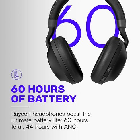 Raycon Everyday Headphones Pro with 60 Hours of Battery, 6 Microphones, Active Noise Cancellation, Awareness Mode, Multipoint Connectivity (Onyx Black) in Saudi Arabia
