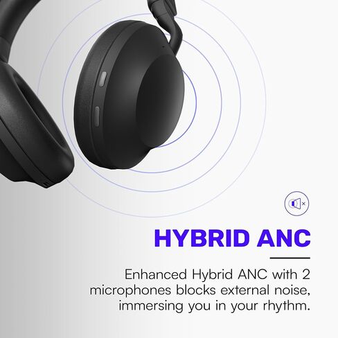 Raycon Everyday Headphones Pro with 60 Hours of Battery, 6 Microphones, Active Noise Cancellation, Awareness Mode, Multipoint Connectivity (Onyx Black) in Saudi Arabia