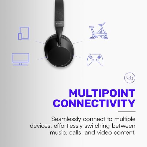 Raycon Everyday Headphones Pro with 60 Hours of Battery, 6 Microphones, Active Noise Cancellation, Awareness Mode, Multipoint Connectivity (Onyx Black) in Saudi Arabia