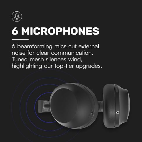 Raycon Everyday Headphones Pro with 60 Hours of Battery, 6 Microphones, Active Noise Cancellation, Awareness Mode, Multipoint Connectivity (Onyx Black) in Saudi Arabia