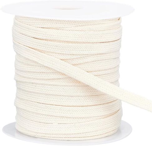 BENECREAT 27 Yards Flat Cotton Drawstring, 8mm Soft Drawstring Replacement, Double Layer Hollow Drawcord for Hoodie Sweatpants Sweatshirt in Saudi Arabia