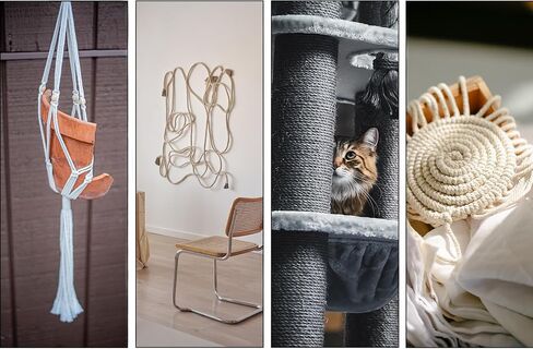 2 حزمة DIY الحرفية الملتوية لامعة الحبل البوليستر حبل متعدد الأغراض 32 قدم / 10 متر 16 قدم / 5 متر سميكة دائم الجلد ودية داكرون حبل مع قبعات معدنية (16 قدم - أبيض كريمي) in Saudi Arabia