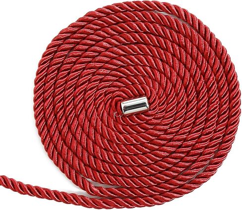 2 حزمة DIY الحرفية الملتوية لامعة الحبل البوليستر حبل متعدد الأغراض 32 قدم / 10 متر 16 قدم / 5 متر سميكة دائم الجلد ودية داكرون حبل مع قبعات معدنية (16 قدم - أبيض كريمي) in Saudi Arabia
