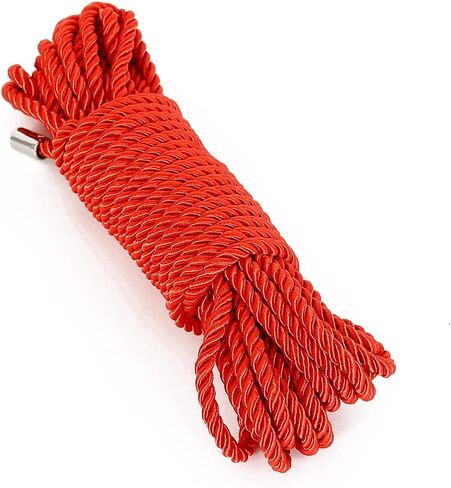 2 Pack DIY Craft Twisted Shiny Cord Polyester Silk Rope Multipurpose 32 feet/ 10M 16 feet/ 5M Thick Durable Skin-Friendly Dacron Rope with Metal Caps (16 FEET - Creamy White) in Saudi Arabia