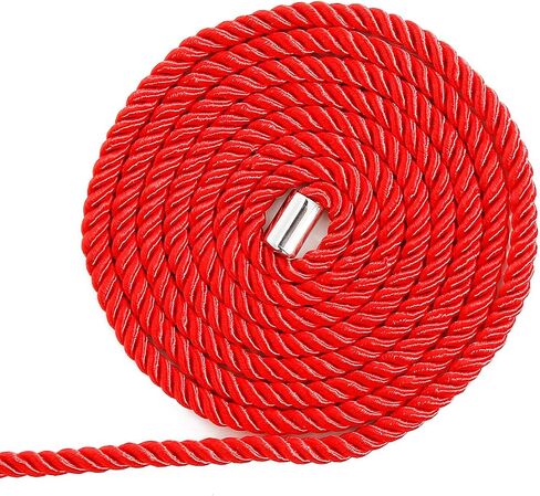 2 Pack DIY Craft Twisted Shiny Cord Polyester Silk Rope Multipurpose 32 feet/ 10M 16 feet/ 5M Thick Durable Skin-Friendly Dacron Rope with Metal Caps (16 FEET - Creamy White) in Saudi Arabia