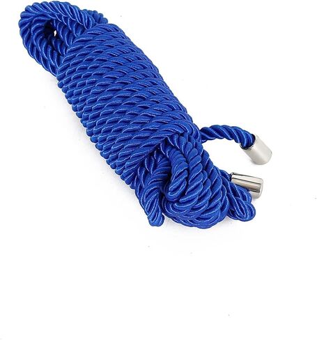 2 Pack DIY Craft Twisted Shiny Cord Polyester Silk Rope Multipurpose 32 feet/ 10M 16 feet/ 5M Thick Durable Skin-Friendly Dacron Rope with Metal Caps (16 FEET - Creamy White) in Saudi Arabia
