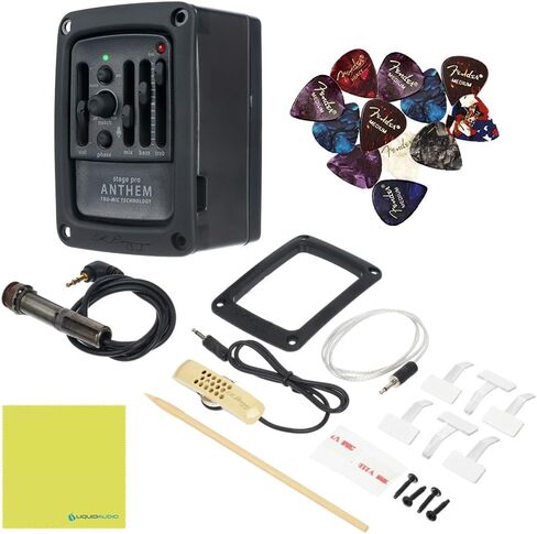 LR Baggs StagePro Anthem Acoustic Guitar Pickup and Microphone System Bundle w/ 12x Fender Picks and Liquid Audio Polishing Cloth in Saudi Arabia