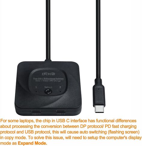 محول DCHAV USB C لجهازي كمبيوتر ثنائي الاتجاه USB من النوع C 3.0 KVM Switch ab محدد فيديو 8K@60 هرتز 4K 10 جيجابت في الثانية نقل البيانات 100 وات توصيل الطاقة وطابعة لوحة المفاتيح والماوس، 2 كابلات USB in Kuwait