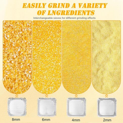 Grain Mill Corn Grinder, 1000w Electric Feed Grinder Dust-Free Dry Cereals Grinder with Detachable Hopper & 5 Sieves for Farm Home 6.6 Gallons (25L) in Saudi Arabia
