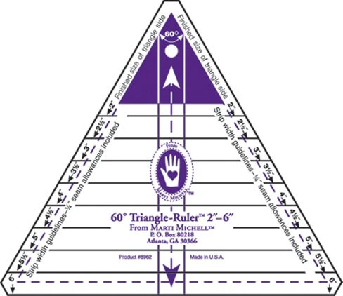 Marti Michell 60 Degree Triangle Ruler, 2-Inch to 6-Inch in Kuwait