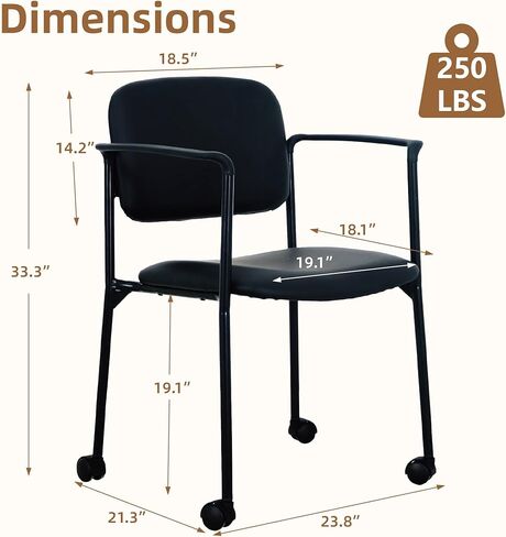 كرسي SNUGWAY بعجلات الاستقبال القابلة للتكديس، FBlack in Kuwait