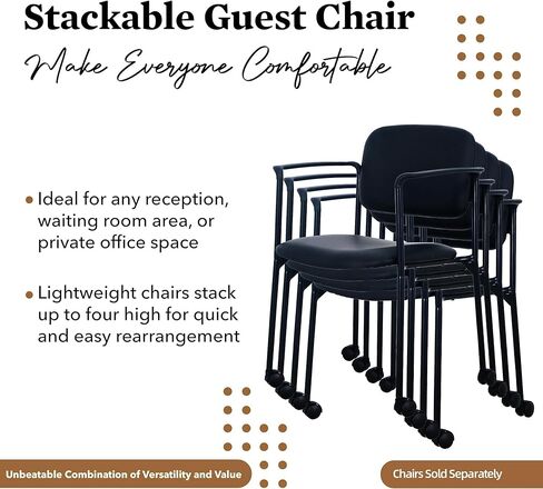 كرسي SNUGWAY بعجلات الاستقبال القابلة للتكديس، FBlack in Kuwait