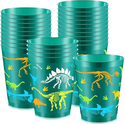 Lallisa 50 Pcs 16 oz Dinosaur Cups, Plastic Dinosaur Birthday Party Supplies Dinosaur Cups Tumbler for Kids Dinosaur Party Favors Table Decorations in Saudi Arabia