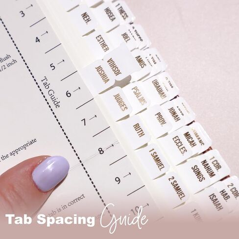 Idyllic Grace - Mini Bible Tabs, Rose Gold Foil Lettering, Journaling, Small Bibles, Study Tool, 90 Tabs, Old and New Testament, Christian, Catholic, Apocrypha, Index Tabs, Glossy Laminated - Elevated in Saudi Arabia