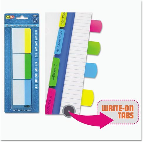 علامات تبويب الفهرس القابلة للإزالة للكتابة على علامة Redi، 2 × 11/16 بوصة، 48 علامة تبويب في كل عبوة، 4 ألوان متنوعة، عبوة واحدة (33248) (RTG33248) in Kuwait