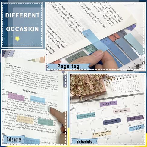 NETEHA Sticky Notes Tabs 60 Colors Page Markers Tabs 1200 Pieces Colorful Writable Tabs 6 Sheets Bagook Tabs for Annotating Books in Kuwait