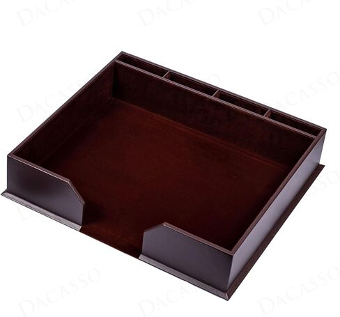 Dacasso Brown Leatherette 23-Piece Conference Room Set - Executive Desk Surface Protector - Luxury Table Pad Blotters & Round Coasters in Saudi Arabia