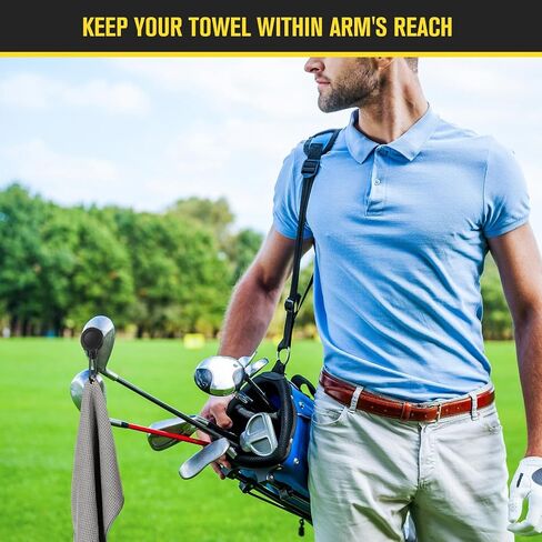 Roundfunny 2 Pcs Magnetic Golf Towel Clip Removable Magnetic Clip for Golf Towel Securely Golf Towel Magnet Clip for Cart Bag Golf Club Bag, Black Magnetic Golf Towel Accessories for Golf Lovers in Saudi Arabia
