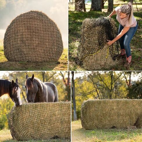BR PeGE Hay Round Bale Net 5x5 ft Hay Large Bale Slow Feed Hay Round Net for Horses and Mules Durable and knotless Thick Round Bale Slow in Saudi Arabia
