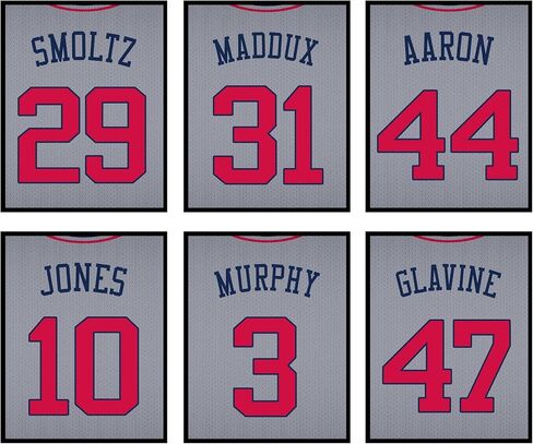 TMO2 Atlanta Braves Wall Decor, Atlanta Braves Room Decor, Atlanta Braves Posters for Walls, Atlanta Braves Sign, Braves Baseball Decor, Atlanta Braves Pictures for Wall Set of 6 (8x10") Unframed in Kuwait