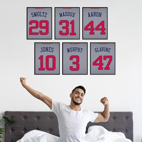 TMO2 Atlanta Braves Wall Decor, Atlanta Braves Room Decor, Atlanta Braves Posters for Walls, Atlanta Braves Sign, Braves Baseball Decor, Atlanta Braves Pictures for Wall Set of 6 (8x10") Unframed in Kuwait