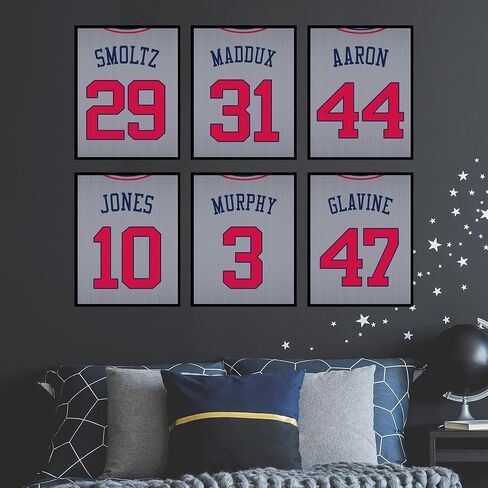 TMO2 Atlanta Braves Wall Decor, Atlanta Braves Room Decor, Atlanta Braves Posters for Walls, Atlanta Braves Sign, Braves Baseball Decor, Atlanta Braves Pictures for Wall Set of 6 (8x10") Unframed in Kuwait