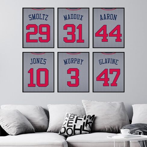 TMO2 Atlanta Braves Wall Decor, Atlanta Braves Room Decor, Atlanta Braves Posters for Walls, Atlanta Braves Sign, Braves Baseball Decor, Atlanta Braves Pictures for Wall Set of 6 (8x10") Unframed in Kuwait