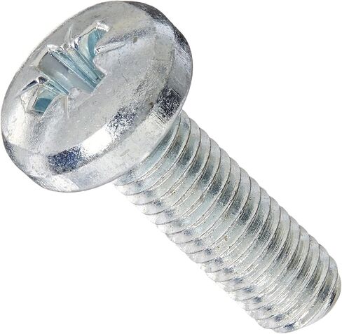 Small Parts M516D7500C Steel Thread Rolling Screw for Metal, Zinc Plated, Pan Head, Pozi Drive, Metric, M5-0.8 Thread Size, 16 mm Length (Pack of 50) in Saudi Arabia