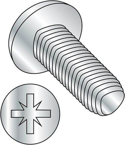 Small Parts M310D7500C Steel Thread Rolling Screw for Metal, Zinc Plated, Pan Head, Pozi Drive, Metric, M3-0.5 Thread Size, 10 mm Length (Pack of 100) in Saudi Arabia