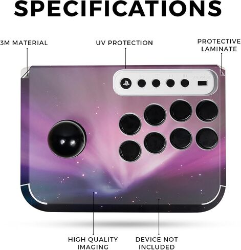 Gaming Skin Compatible with Hori Fighting Stick Mini (PS5, PS4, PC) - Spaced Out - Premium 3M Vinyl Protective Wrap Decal Cover - Easy to Apply | Crafted in The USA by MightySkins in Saudi Arabia