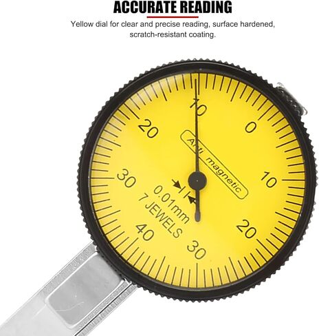 EVTSCAN 0 to 0.8mm Lever Type Test Indicator with Magnetic Base Set, 32mm Dial Diameter with Rotating Bezel and 200mm Flexible Adjustable Arm in Saudi Arabia