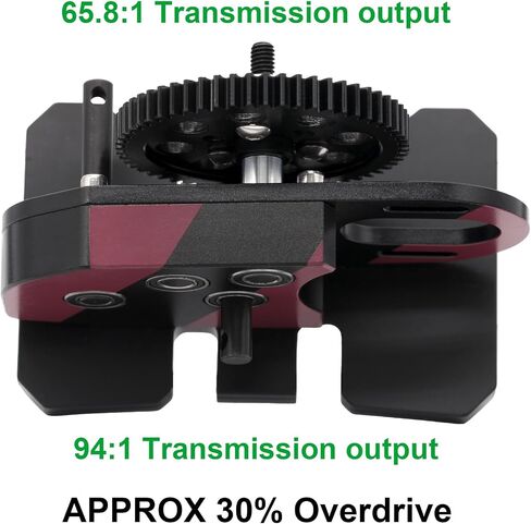 AMK 1/10 Transmission 2Low Differential Gearbox with Skid Plate SCX10 Transmission for LCG Chassis Kit 1/10 RC Crawler Axial SCX10 II DIY LCG Chassis SCX10 Upgrades (Red & Black) in Saudi Arabia