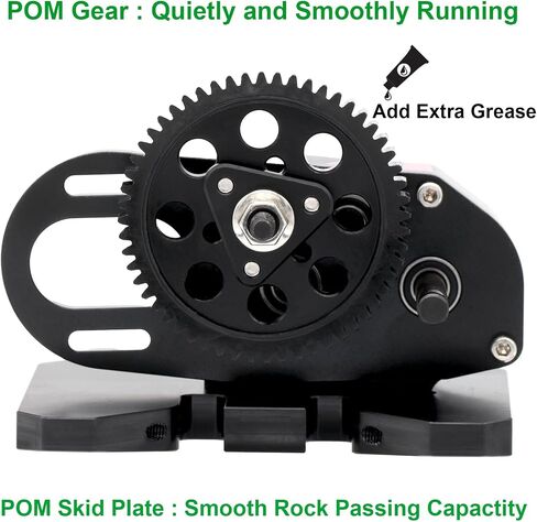 AMK 1/10 Transmission 2Low Differential Gearbox with Skid Plate SCX10 Transmission for LCG Chassis Kit 1/10 RC Crawler Axial SCX10 II DIY LCG Chassis SCX10 Upgrades (Red & Black) in Saudi Arabia
