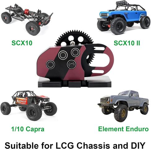 AMK 1/10 Transmission 2Low Differential Gearbox with Skid Plate SCX10 Transmission for LCG Chassis Kit 1/10 RC Crawler Axial SCX10 II DIY LCG Chassis SCX10 Upgrades (Red & Black) in Saudi Arabia