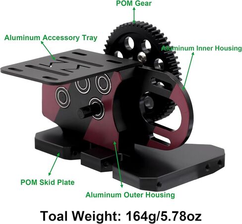 AMK 1/10 Transmission 2Low Differential Gearbox with Skid Plate SCX10 Transmission for LCG Chassis Kit 1/10 RC Crawler Axial SCX10 II DIY LCG Chassis SCX10 Upgrades (Red & Black) in Saudi Arabia