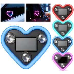 Solar Powered Heart for Car, Heart-Shaped LED Neon Love Atmosphere Light, Multiple Colors & Modes C-Pillar Neon Night-Light, Ip65 Waterproof, Auto On/Off Romantic Valentine's Day Car Decor (2 Red) in Saudi Arabia