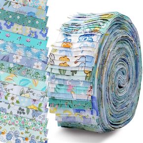 40 قطعة من شرائط نسيج جيلي رول مقاس 2.5 × 39 بوصة 100% قطن أقمشة اللحف 20 مجموعة متنوعة من المطبوعات الزهرية متعددة الألوان مقطوعة مسبقًا للخياطة اليدوية وحرف اللحف (وردي) in Kuwait