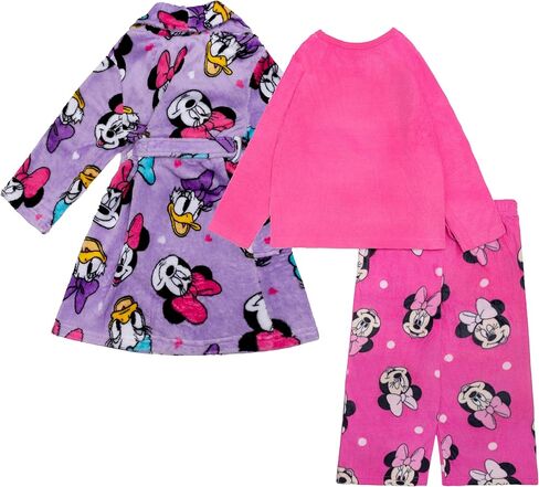 Disney Girls' 3-Piece Bathrobe & Loose-fit Pajama Set, Soft & Cute for Kids in Saudi Arabia