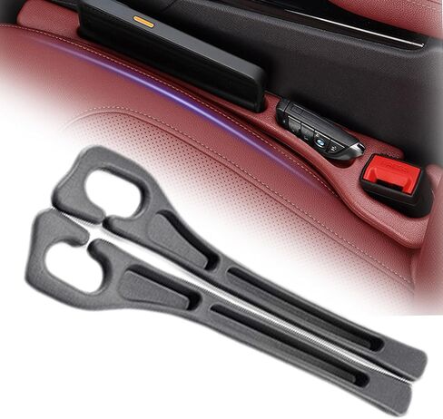 KASHENGMK] Drop Stop Car Seat Gap Filler – Premium Silicone Side Gap Blocker Prevents Phone, Keys & Wallet from Falling (2-Pack, Black) in Saudi Arabia