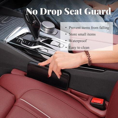 KASHENGMK] Drop Stop Car Seat Gap Filler – Premium Silicone Side Gap Blocker Prevents Phone, Keys & Wallet from Falling (2-Pack, Black) in Saudi Arabia