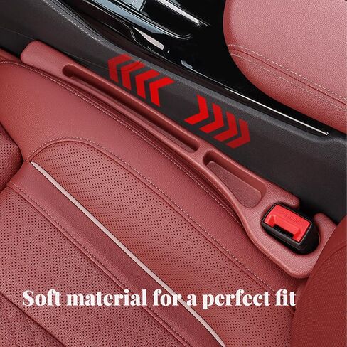 KASHENGMK] Drop Stop Car Seat Gap Filler – Premium Silicone Side Gap Blocker Prevents Phone, Keys & Wallet from Falling (2-Pack, Black) in Saudi Arabia
