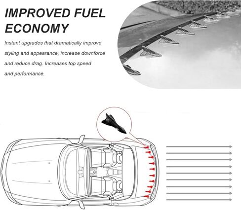 10 قطع من مجموعة زعانف القرش لموزع روائح السيارة، ديكور جناح سقف مولد دوامة الهواء ذاتي اللصق، استبدال موزع روائح السيارة العالمي المتوافق مع جناح السقف المفسد (ألياف الكربون) in Kuwait