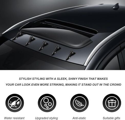 10 قطع من مجموعة زعانف القرش لموزع روائح السيارة، ديكور جناح سقف مولد دوامة الهواء ذاتي اللصق، استبدال موزع روائح السيارة العالمي المتوافق مع جناح السقف المفسد (ألياف الكربون) in Kuwait