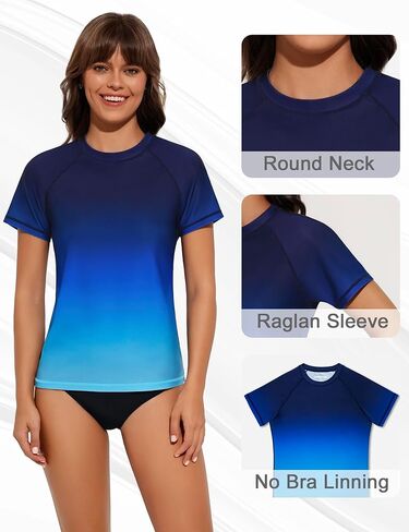 Bonneuitbebe Women's Swim Shirt UPF 50+ Short Sleeve Rash Guard UV Sun Protection Swimsuit Bathing Suit Top in Saudi Arabia