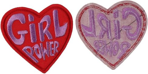 8Pcs Girl Power Iron On Patch, Red Heart Shape Embroidery Patches for Hat Shirt Jacket Clothing in Saudi Arabia