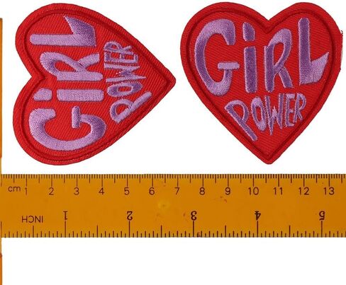 8Pcs Girl Power Iron On Patch, Red Heart Shape Embroidery Patches for Hat Shirt Jacket Clothing in Saudi Arabia