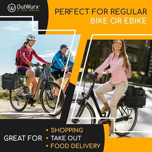 Grocery Panniers for Bicycles - 22.5 Liter Water Resistant Bike Panniers for Bicycles Rear Rack with Handles and Shoulder Strap - 1 Bag in Saudi Arabia